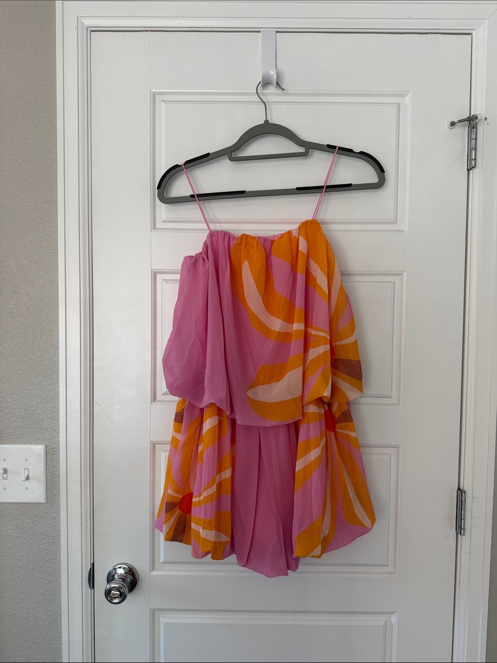 Spainsh Girls Pink & Orange Floral Print Sundress